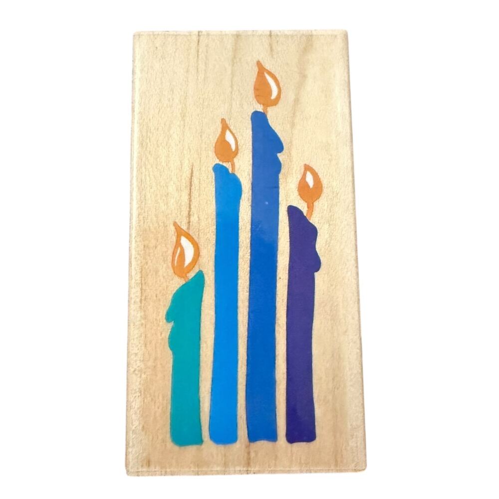 All Night Media 4 Celebration Birthday Burning Candles 550G39 Rubber Stamp